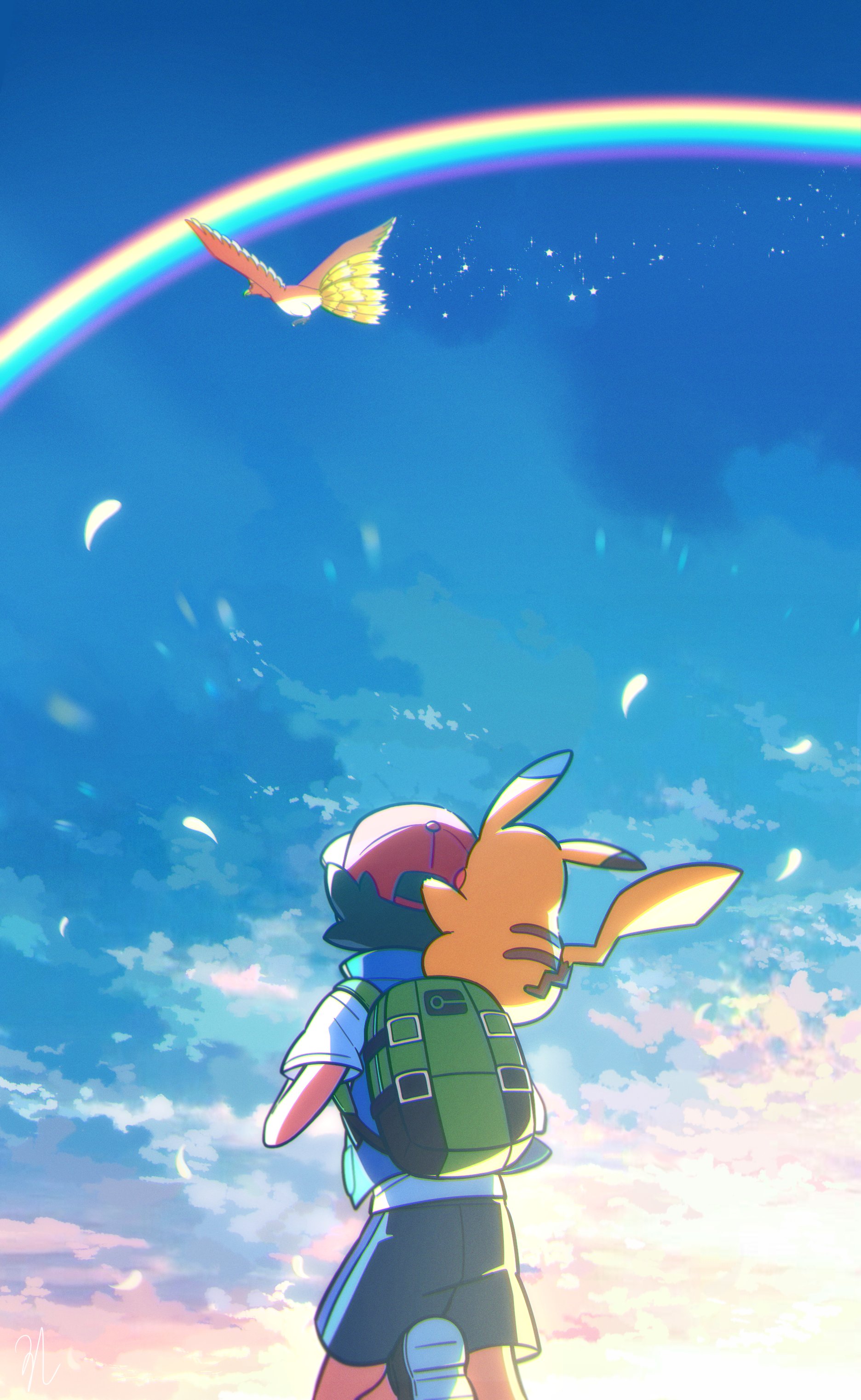 Wallpaper ID 363413  Anime Pokémon Phone Wallpaper Ash Ketchum Pikachu  1080x2340 free download