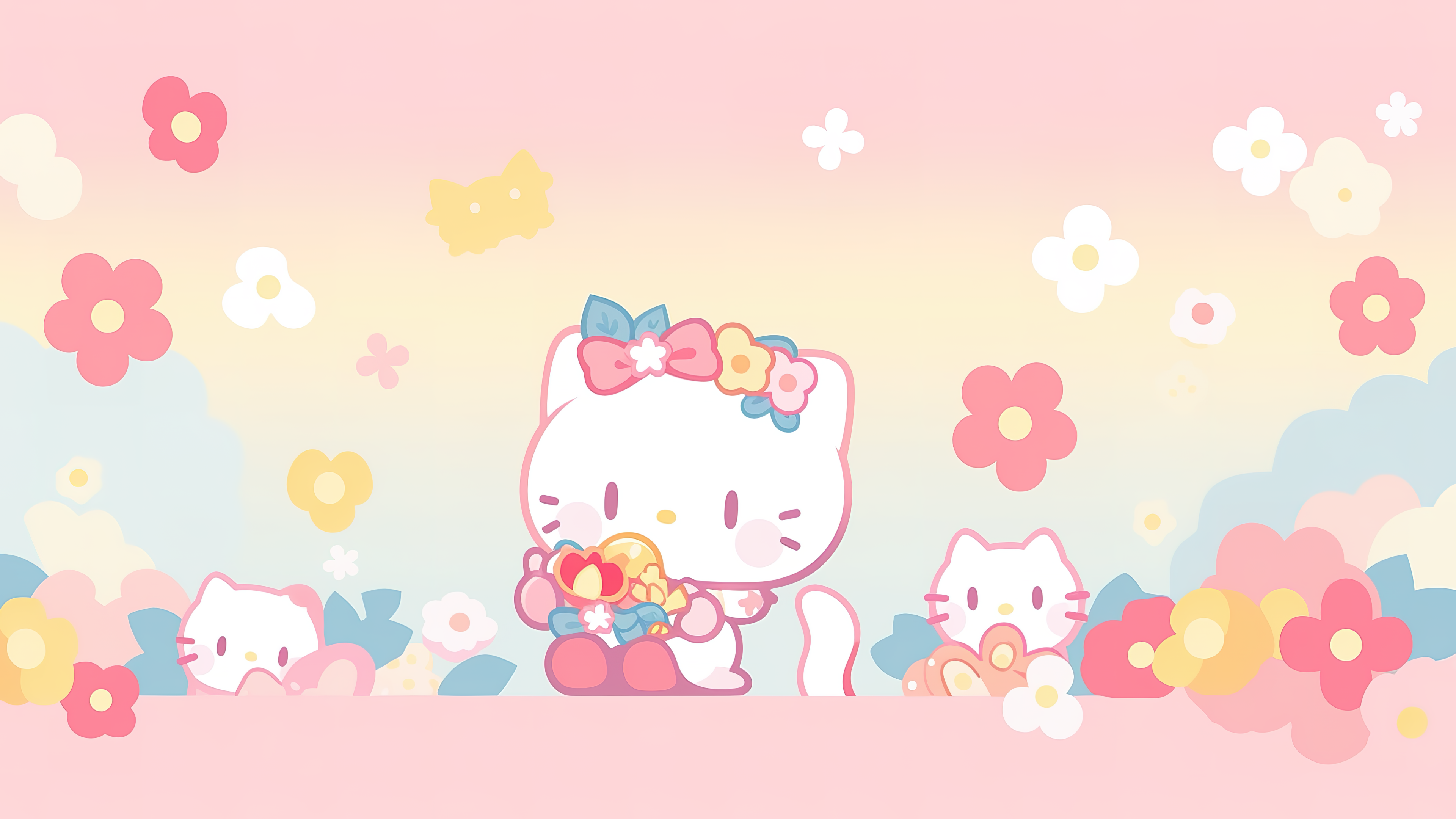 Hello-Kitty-Wallpaper-In-Bold-Colors | Cute Kawaii Resources