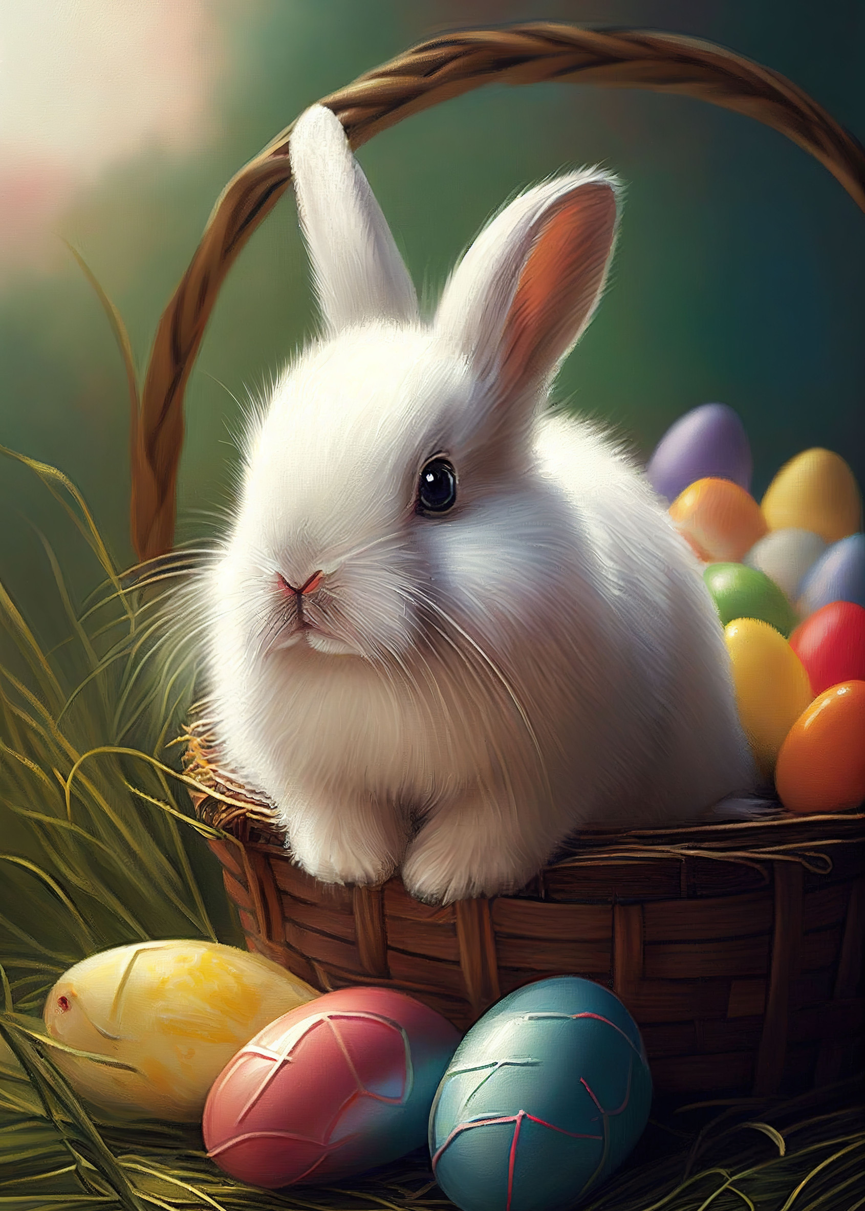 Easter bunny and spring wallpaper seamless Vector Image