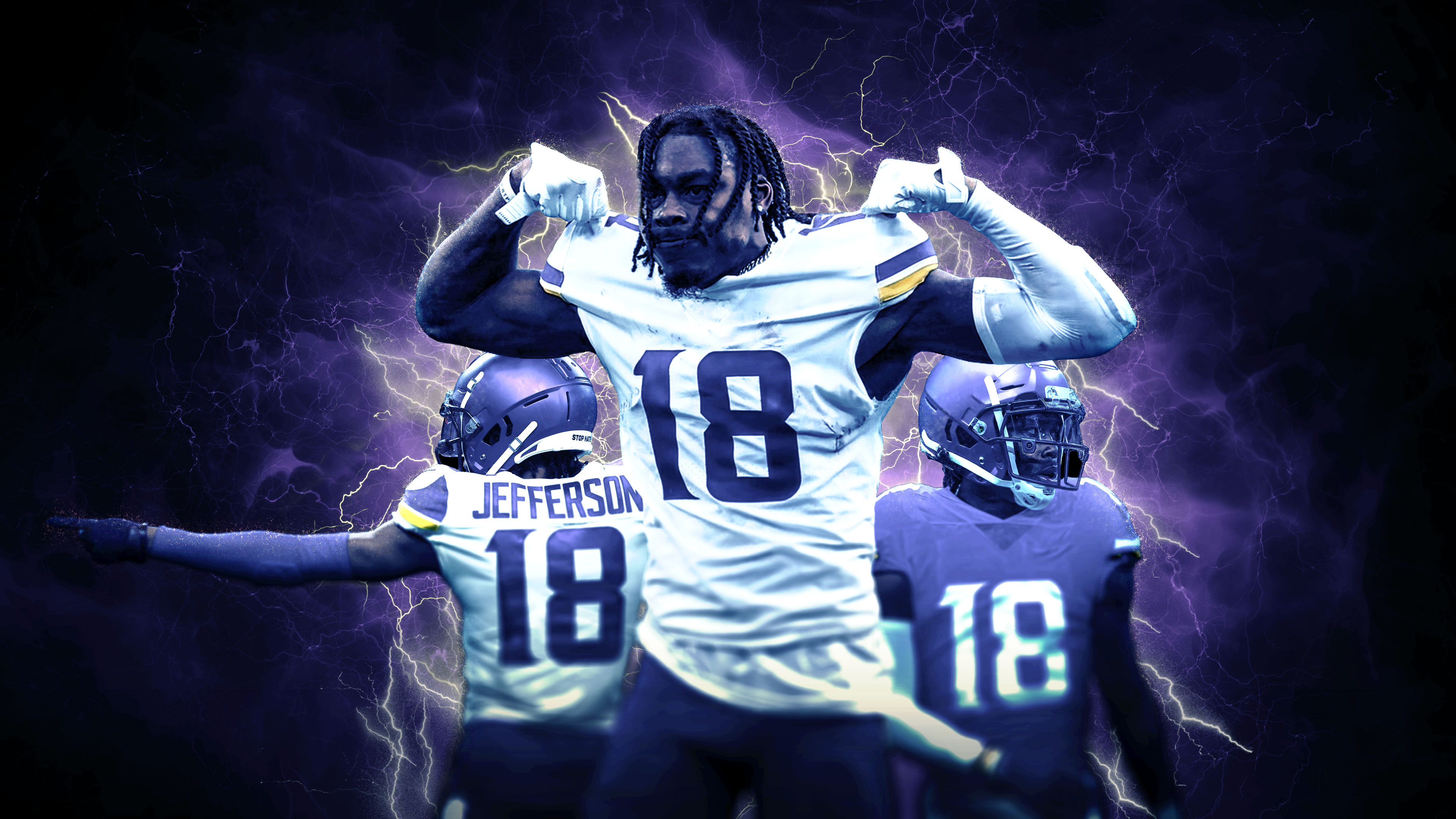 Buy Justin Jefferson Flaming Poster Minnesota Vikings Offensive Online in  India  Etsy