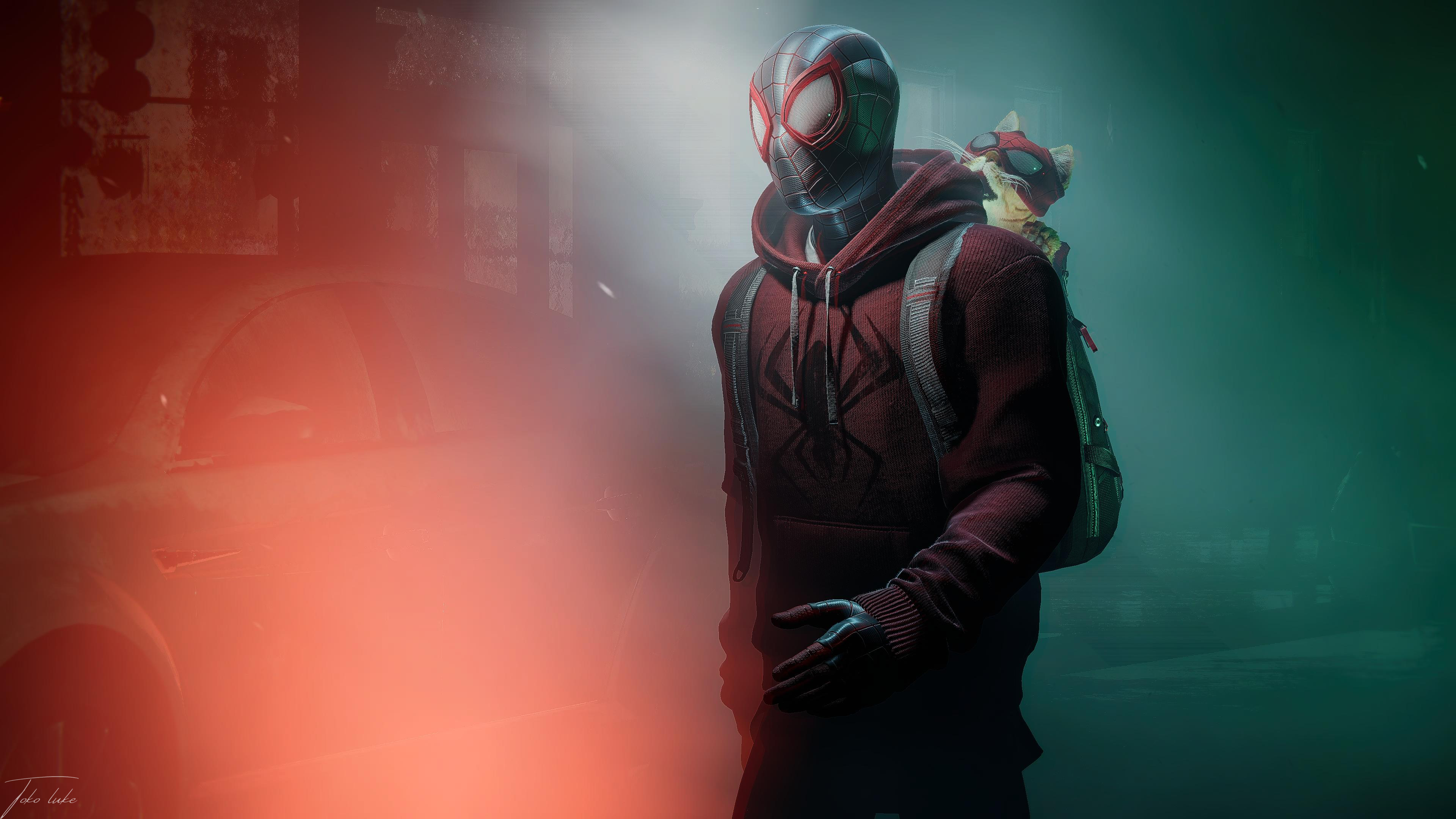 Marvel's Spider-Man Miles Morales Suit Games 4K HD Cyberpunk Wallpapers, HD Wallpapers