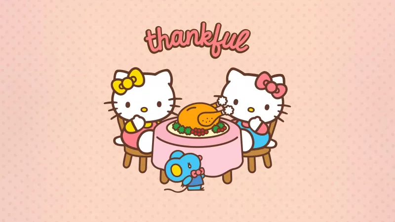 Thankful, Hello Kitty 5K, Peach background