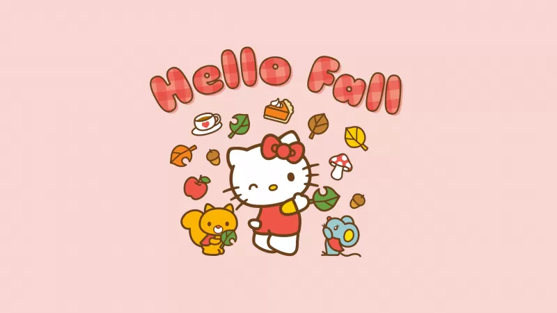 Hello Fall, Hello Kitty 5K, Peach background