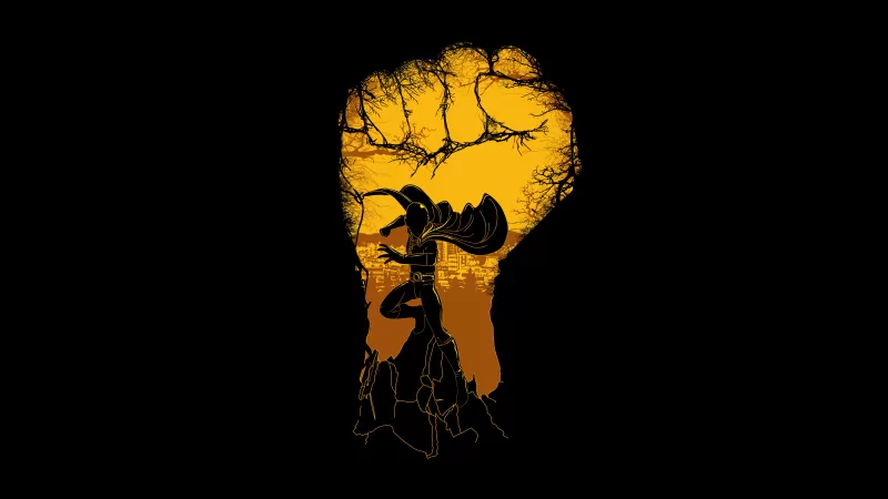 Saitama 5K, One Punch Man, Black background
