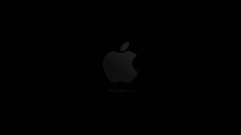 Apple logo, Minimal logo, 5K, Dark background