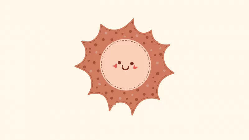 Kawaii smiley, Kawaii face, Cute face, Cute smiley, Kawaii sun, 5K, Cartoon