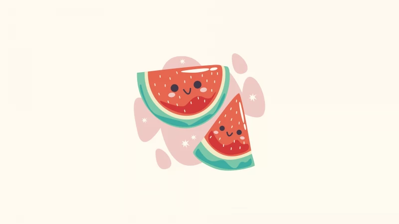 Kawaii Watermelon, Kawaii food, Adorable