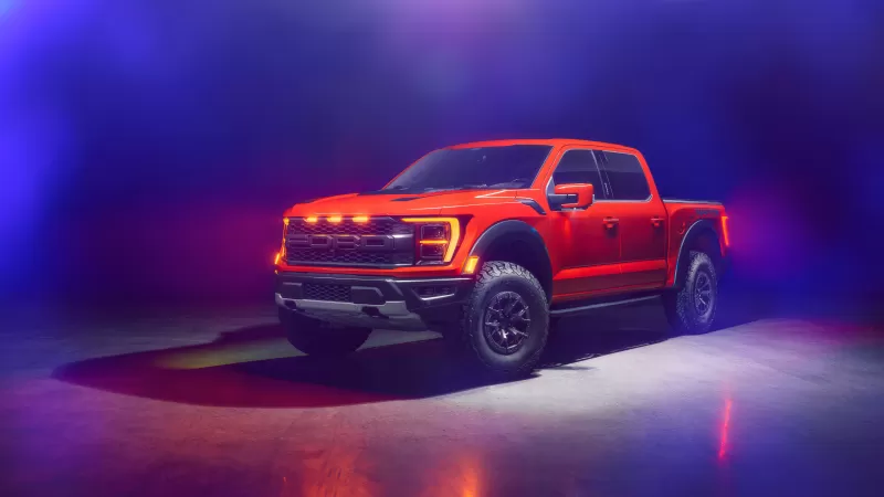 Ford F-150 Raptor, Neon background 8K