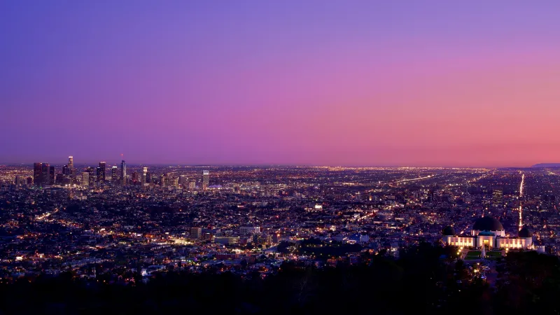 Los Angeles City 8K, Sunset, Cityscape, Panorama, 5K