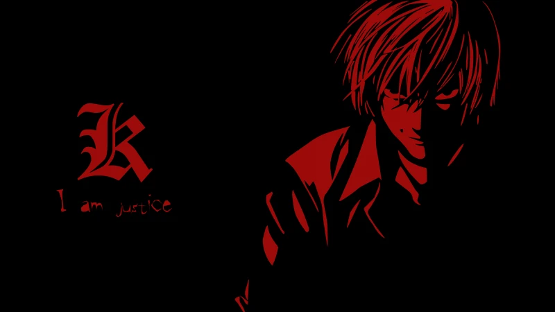Light Yagami, 5K, 8K, Death Note, Black background, Minimalist