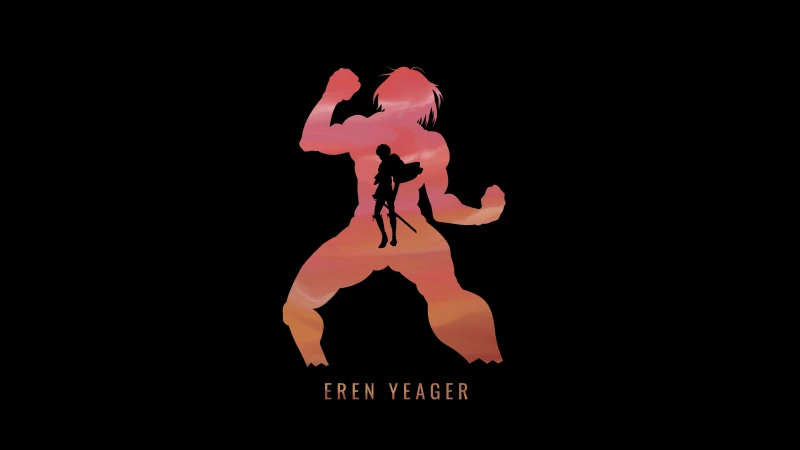 Eren Yeager, 5K, Black background, Attack on Titan