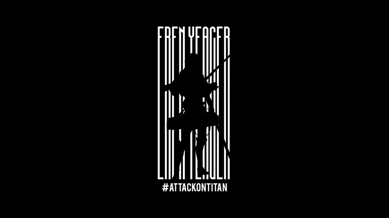 Eren Yeager, Attack on Titan, 5K, 8K, Black background