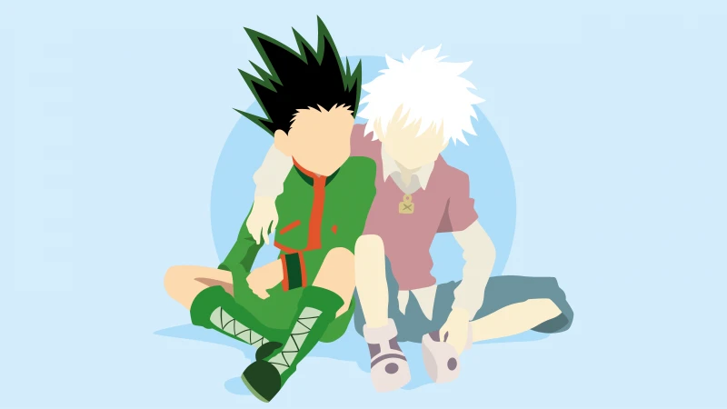 Gon Freecss, Killua Zoldyck, Hunter x Hunter, 5K, Faceless, Minimalist