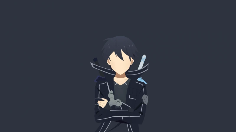 Kirito (Kirigaya Kazuto), Minimalist, Sword Art Online, SAO, Faceless, Dark background
