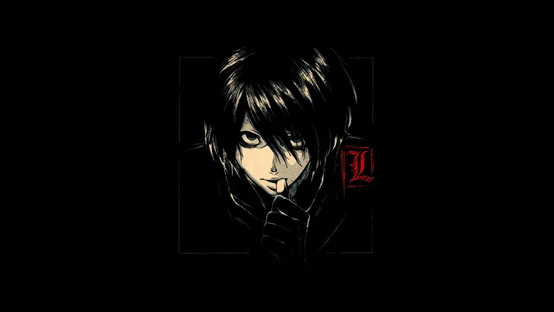 Light Yagami 5K, Black background, Death Note