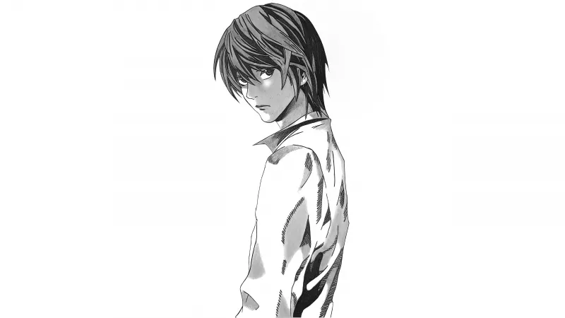 Light Yagami 4K, White background, Death Note 5K