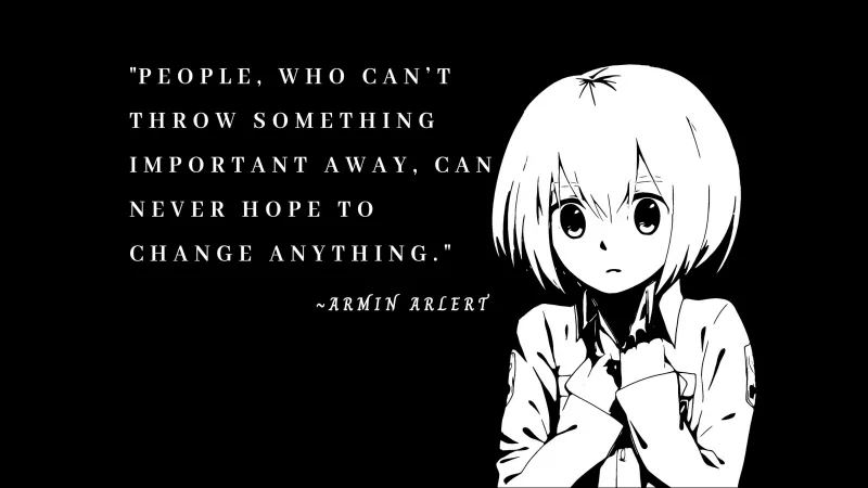 Armin Arlert quotes, Attack on Titan, Black background