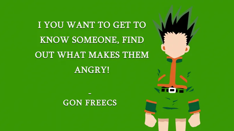 Gon Freecss quotes, Hunter x Hunter 5K, Green background