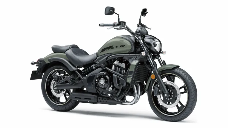 Kawasaki Vulcan S, Cruiser motorcycle, 2023, Sage green, White background, 5K