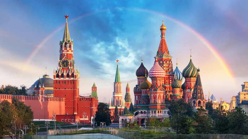 St Basil's Cathedral wallpaper, Moscow Kremlin, Rainbow