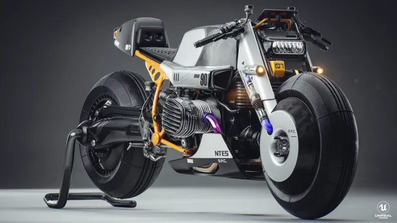 Electric bikes, Futuristic, Unreal Engine 5, 5K