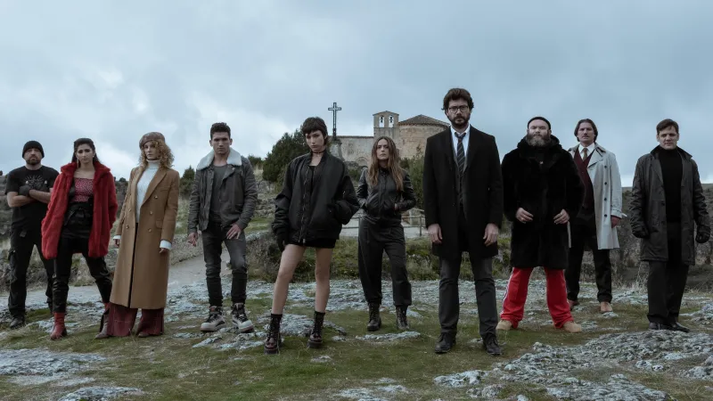 Money Heist, Netflix series, Alvaro Morte as The Professor, Ursula Corbero as Tokyo, Spanish series