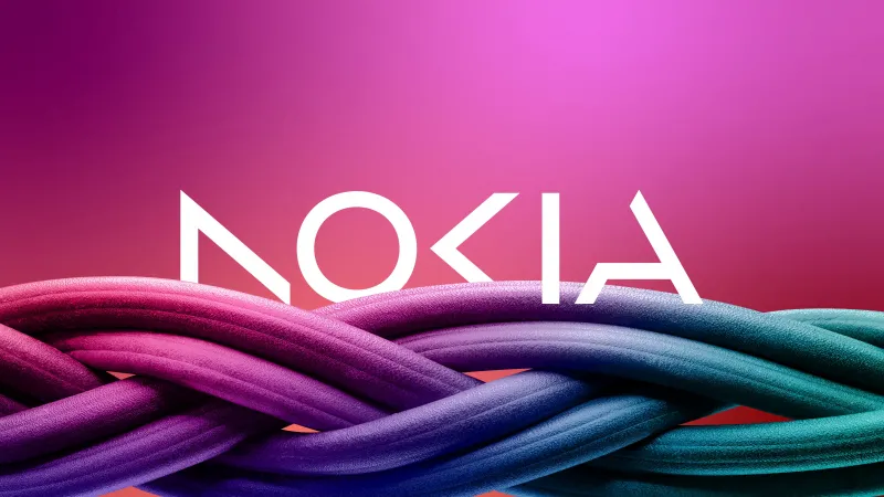 Nokia logo wallpaper, Braided cables, Pink gradient