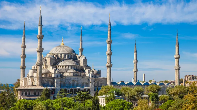Blue Mosque, Istanbul, Turkey, Sultan Ahmed Mosque, Ancient architecture, 5K