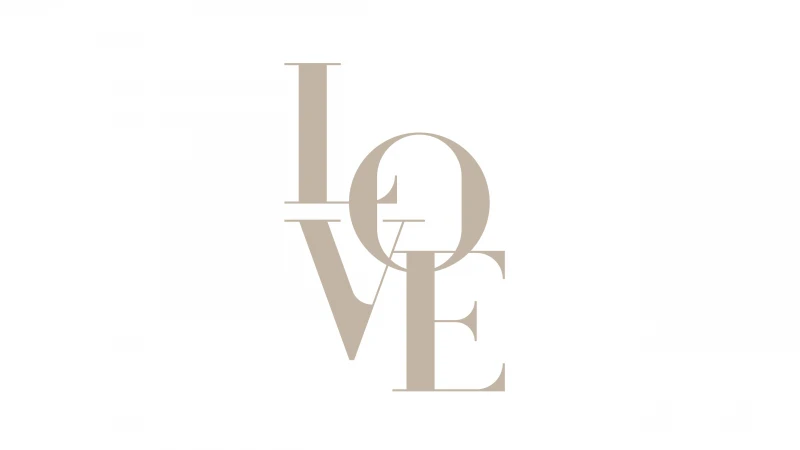 Love word, Typography, Boho, White background, 5K