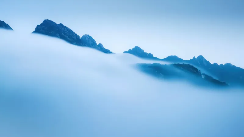 Above clouds, Mountains, Mist, Fog, HONOR Magic Vs, Stock