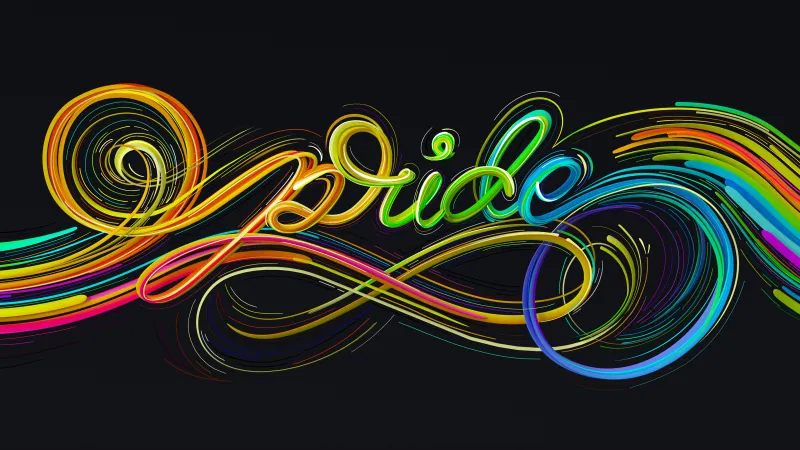 Microsoft Pride wallpaper, Typography, Dark Aesthetic