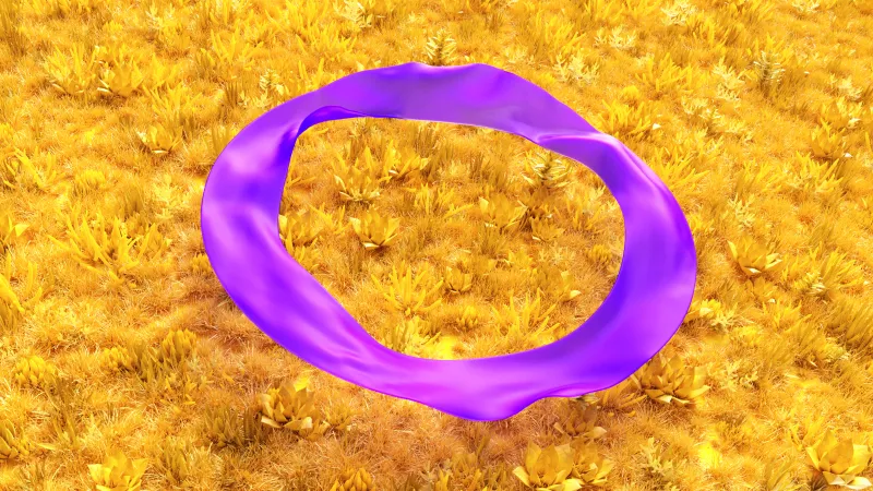 Microsoft Pride wallpaper, Yellow Field, Purple Ribbon