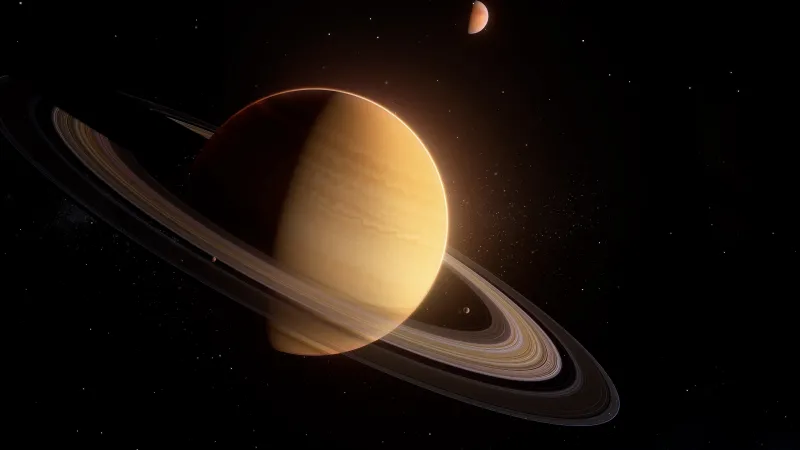 Saturn Rings, Solar system, Dark background, Outer space, Honor Magic VS, Stock, Planets
