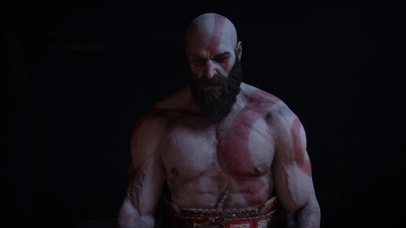 Kratos in God of War 4K, Black background