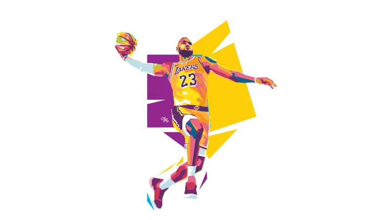Los Angeles Lakers, LeBron James, White background, Basketball player