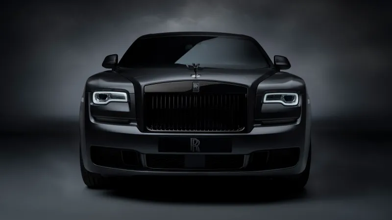 Rolls-Royce Black Badge Ghost 8K, Black cars, Dark background