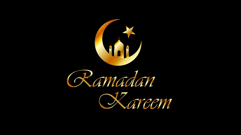 Ramadan Kareem 4K, Black background