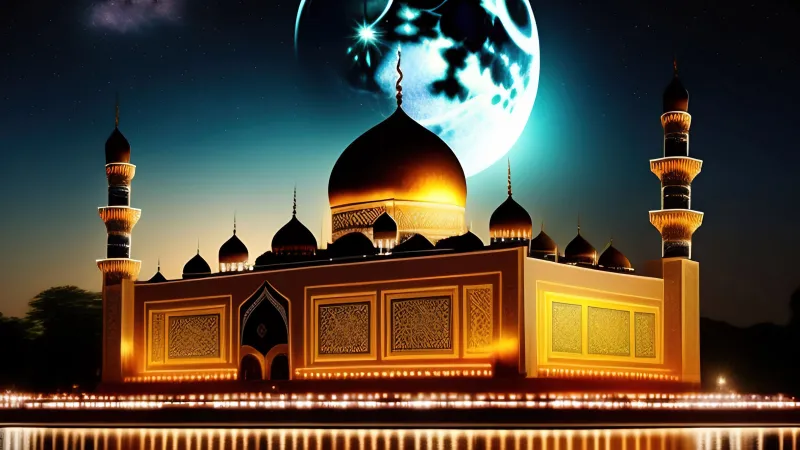 Mosque, Ramadan, Moon, Islamic