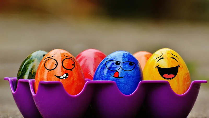 Funny Easter eggs, Colorful eggs, HD