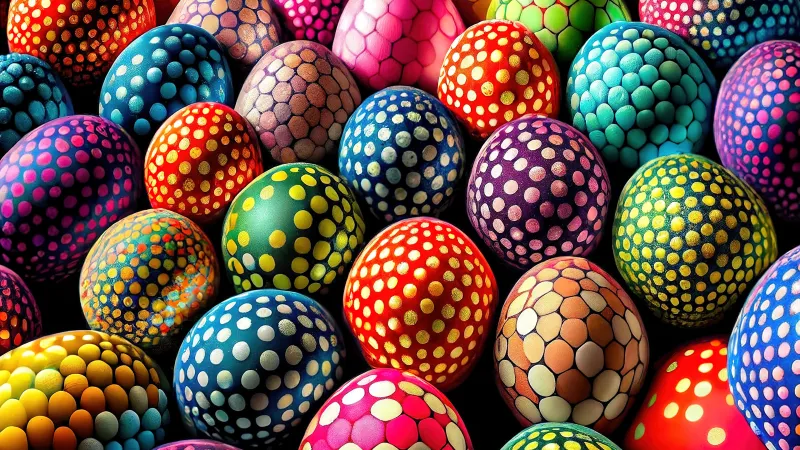 Colorful eggs, AI art, Easter eggs 4K