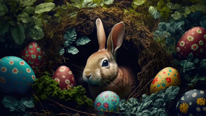 Easter Bunny, Easter eggs, AI art