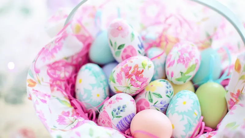 Easter eggs, Easter background 5K, Colorful