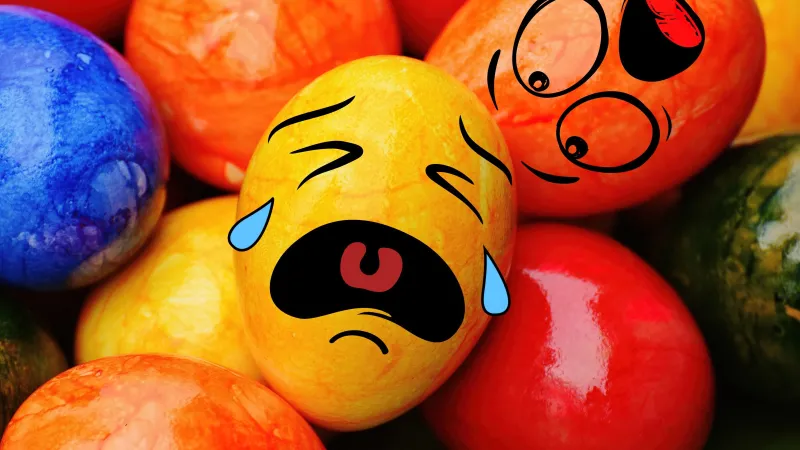 Funny Easter eggs, Crying smiley