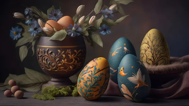 Easter Decoration, AI art, Easter eggs