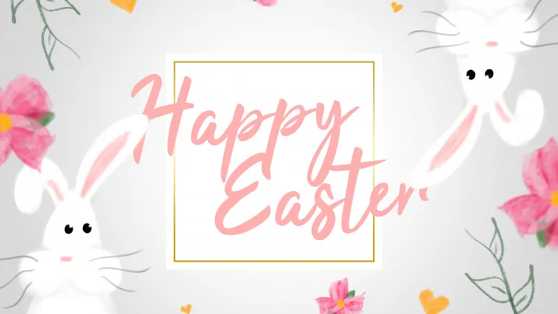 Happy Easter, Easter background, Easter bunnies, 5K