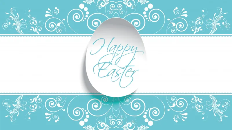 Happy Easter, Floral Background, 4K, 5K