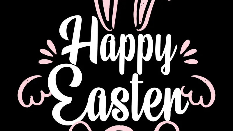 Happy Easter iPhone, Black background