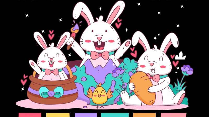 Happy Easter iPhone, Black background