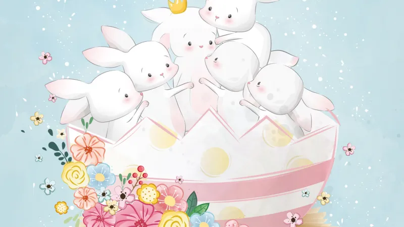 Cute easter bunny, iPhone