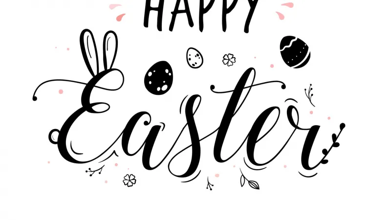 Happy Easter iPhone, White background